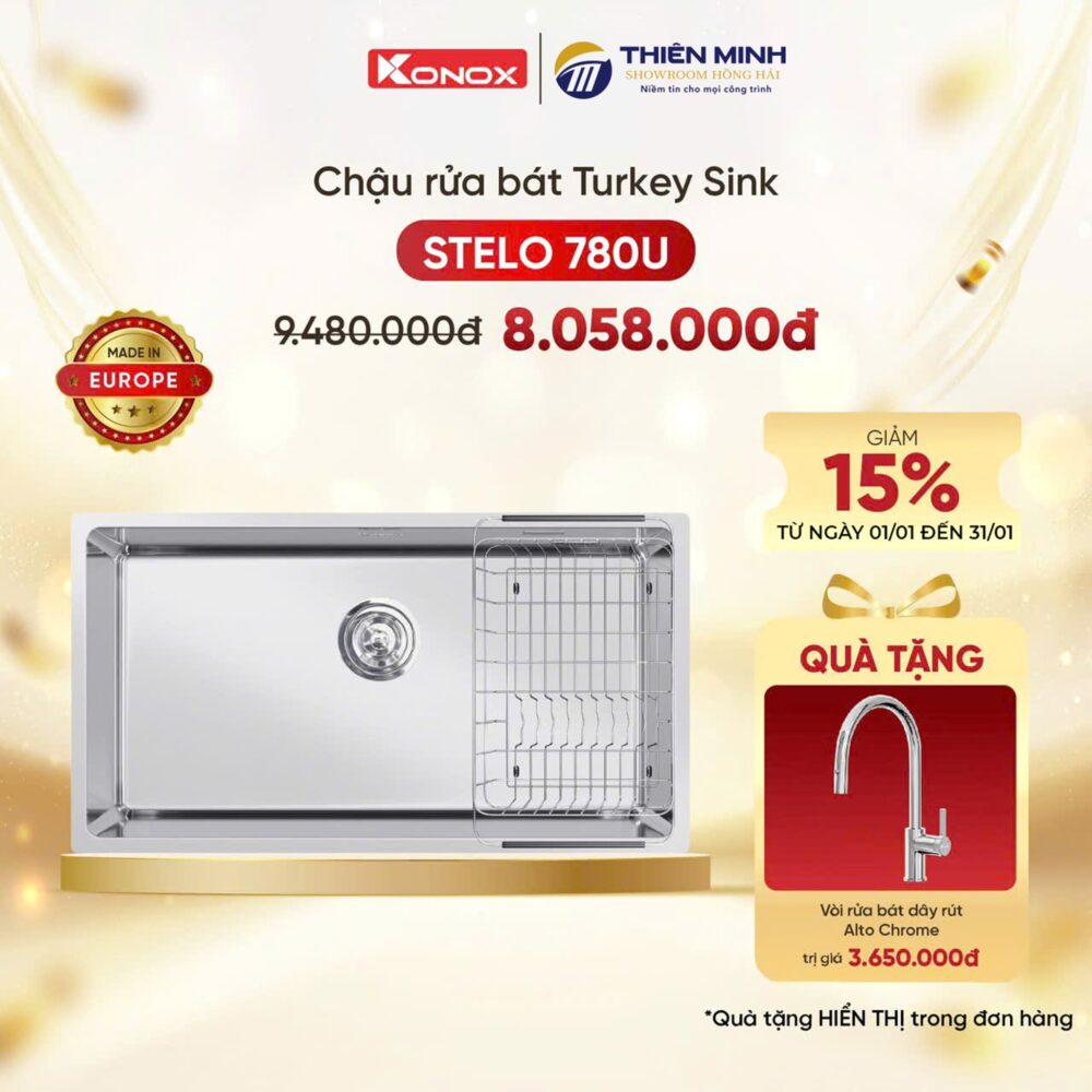 Chậu Rửa Bát Turkey Sink STELO 780U